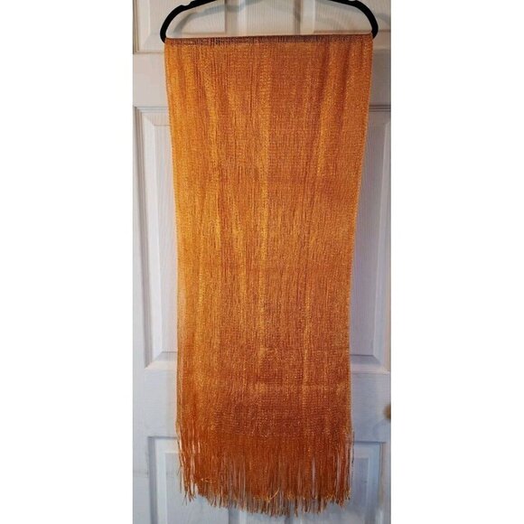 Mexican Reboso Shawl Wrap Scarf Chal Bright Orange - Picture 3 of 7